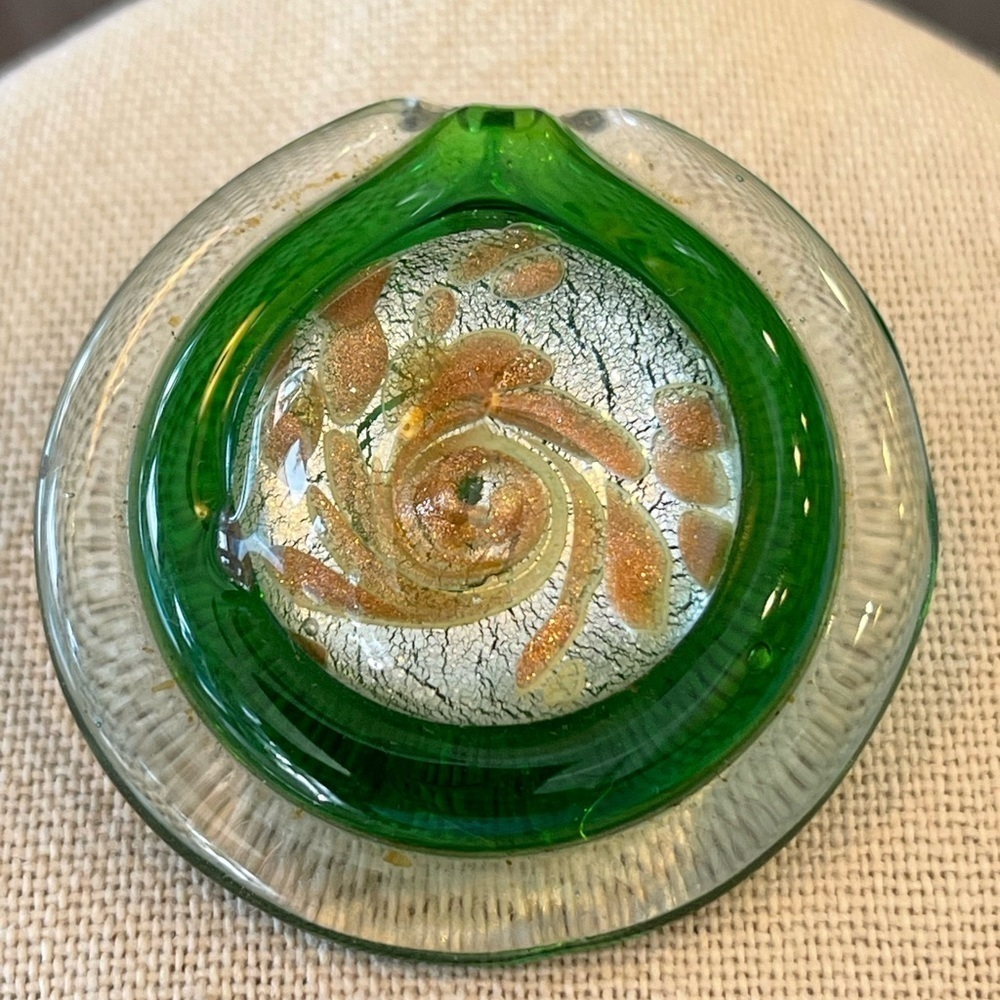 Hand Blown Art Glass Large Chucky Round Pendant